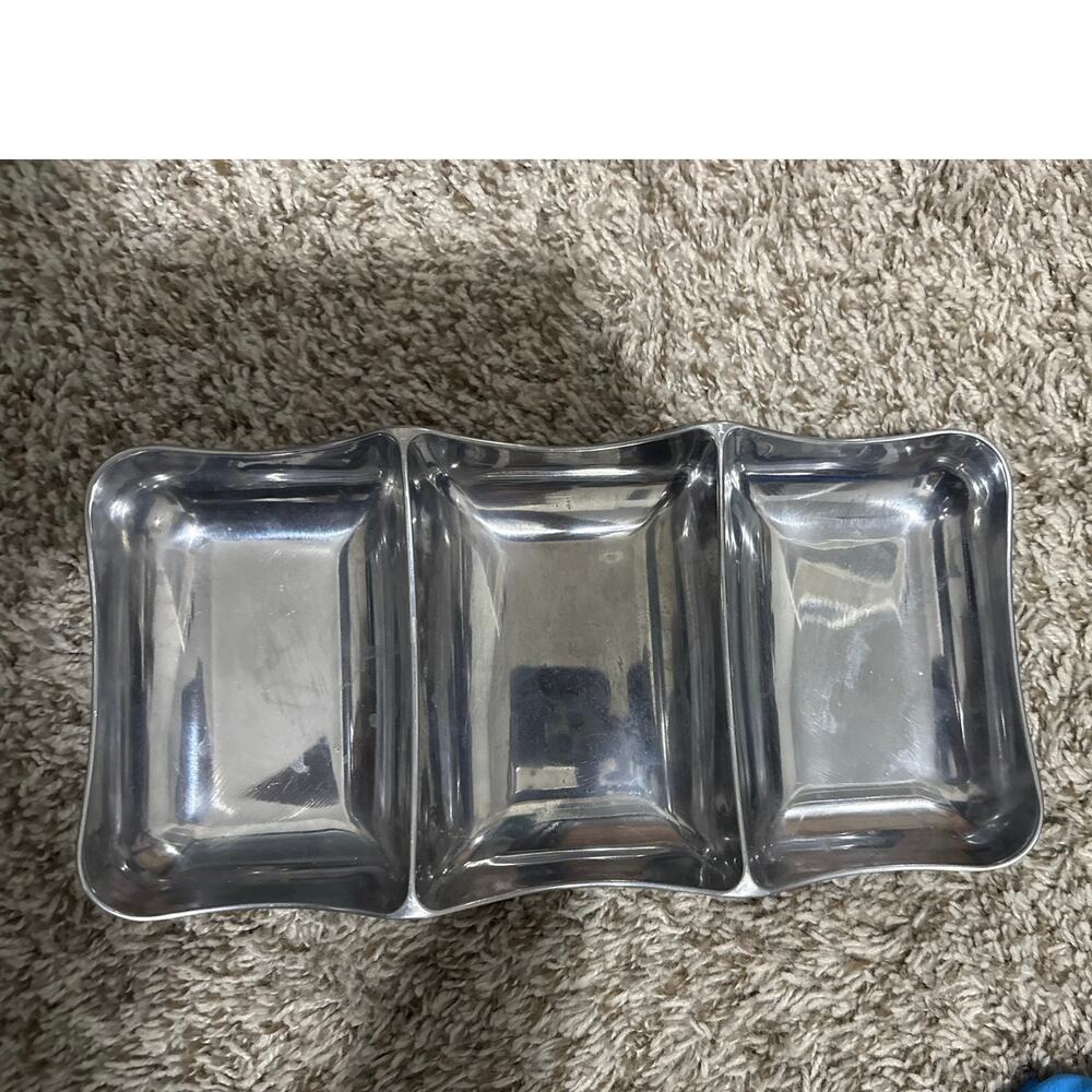 Wilton Pewter Serving rectangular 3 section Tray